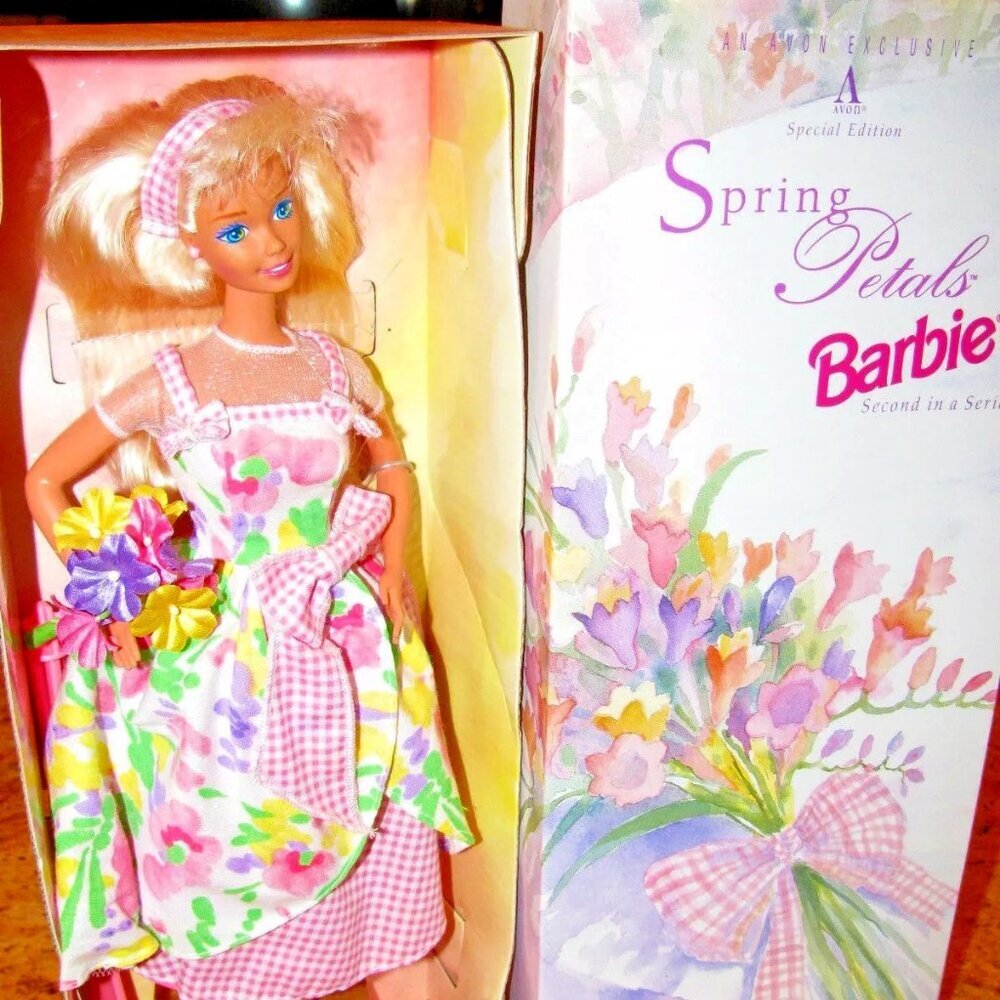 NIB 1996 MATTEL x AVON BARBIE DOLL Special Edition SPRING PETALS 2nd in Series